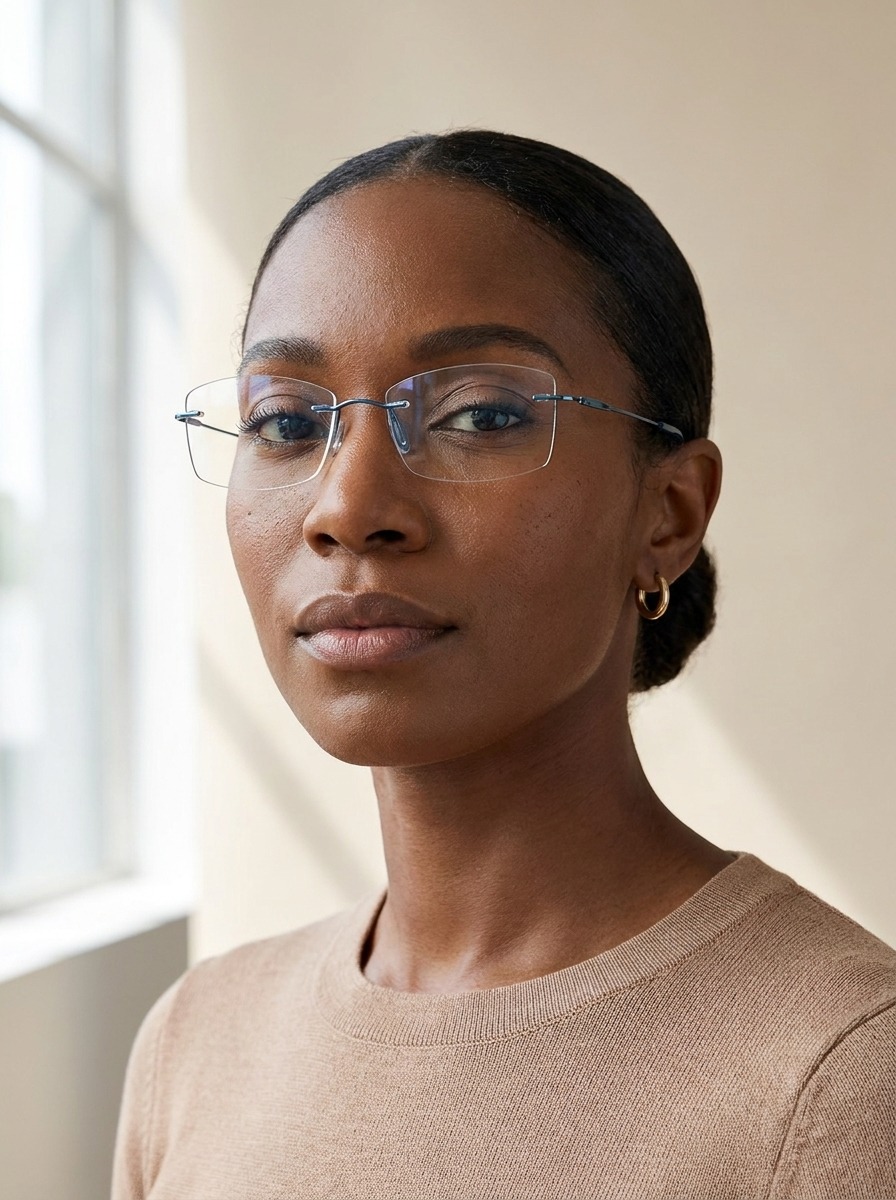 Model wearing Cassie glasses