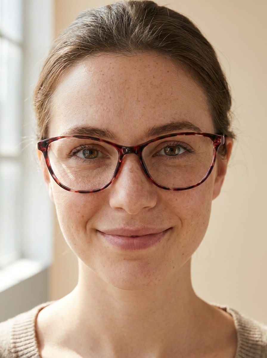 Model wearing Cathy glasses