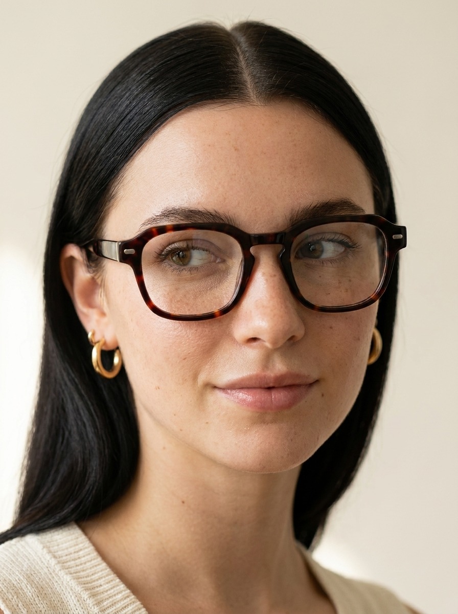 Model wearing Charlie glasses