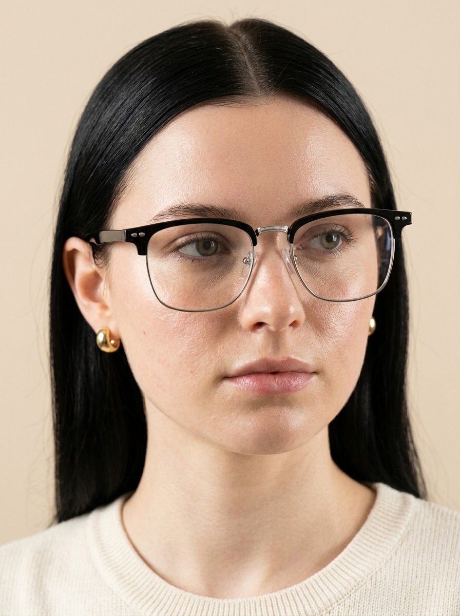 Model wearing Colton glasses
