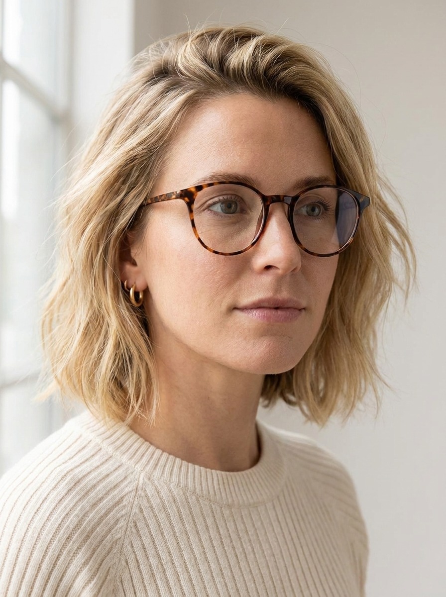 Model wearing Cynthia glasses