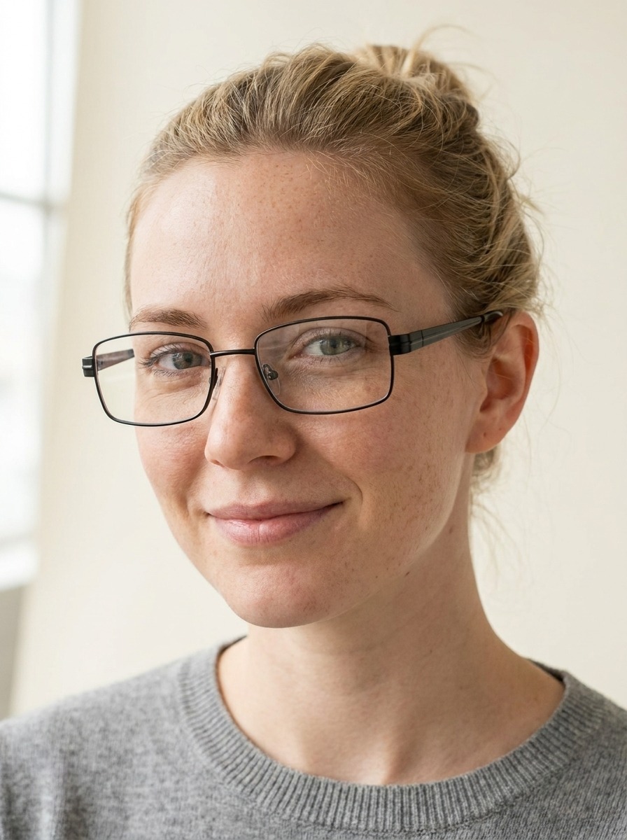 Model wearing Damian glasses