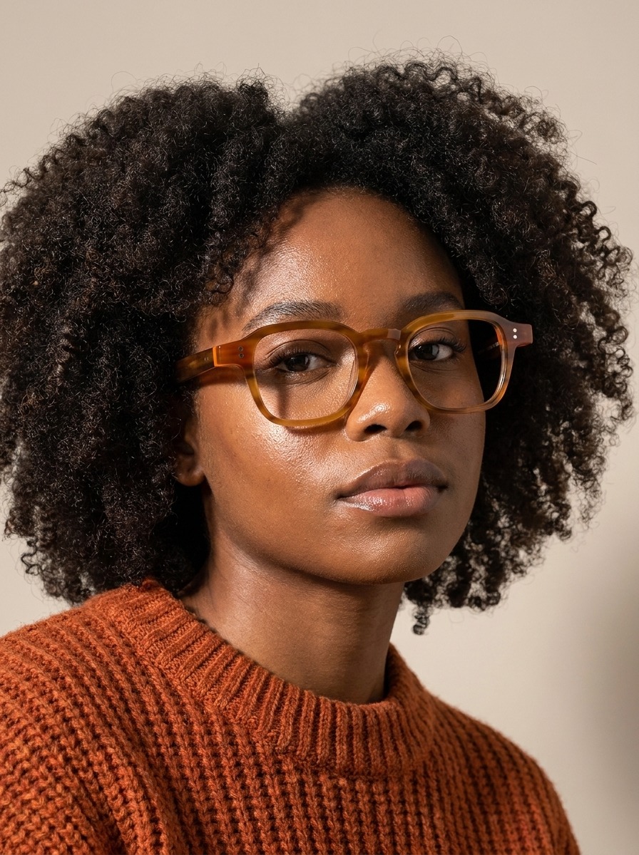 Model wearing Diallo glasses
