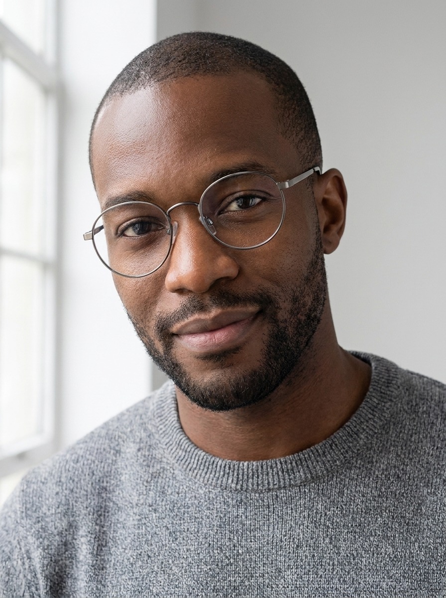 Model wearing Donald glasses