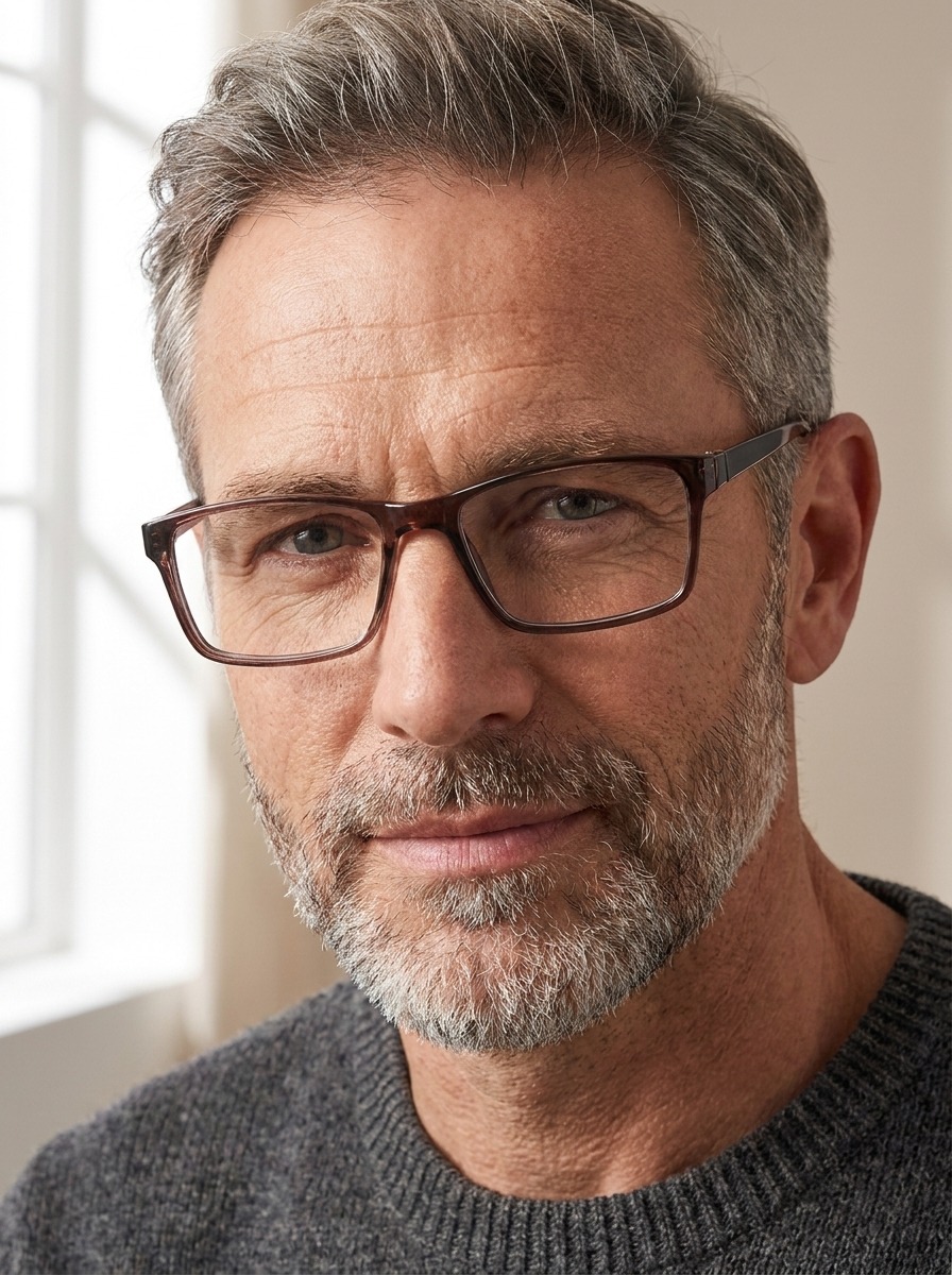 Man wearing Duke glasses