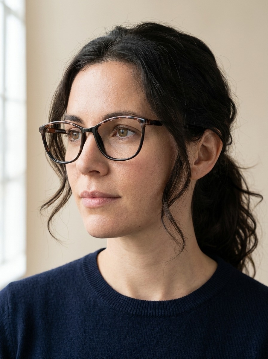 Model wearing Echo glasses
