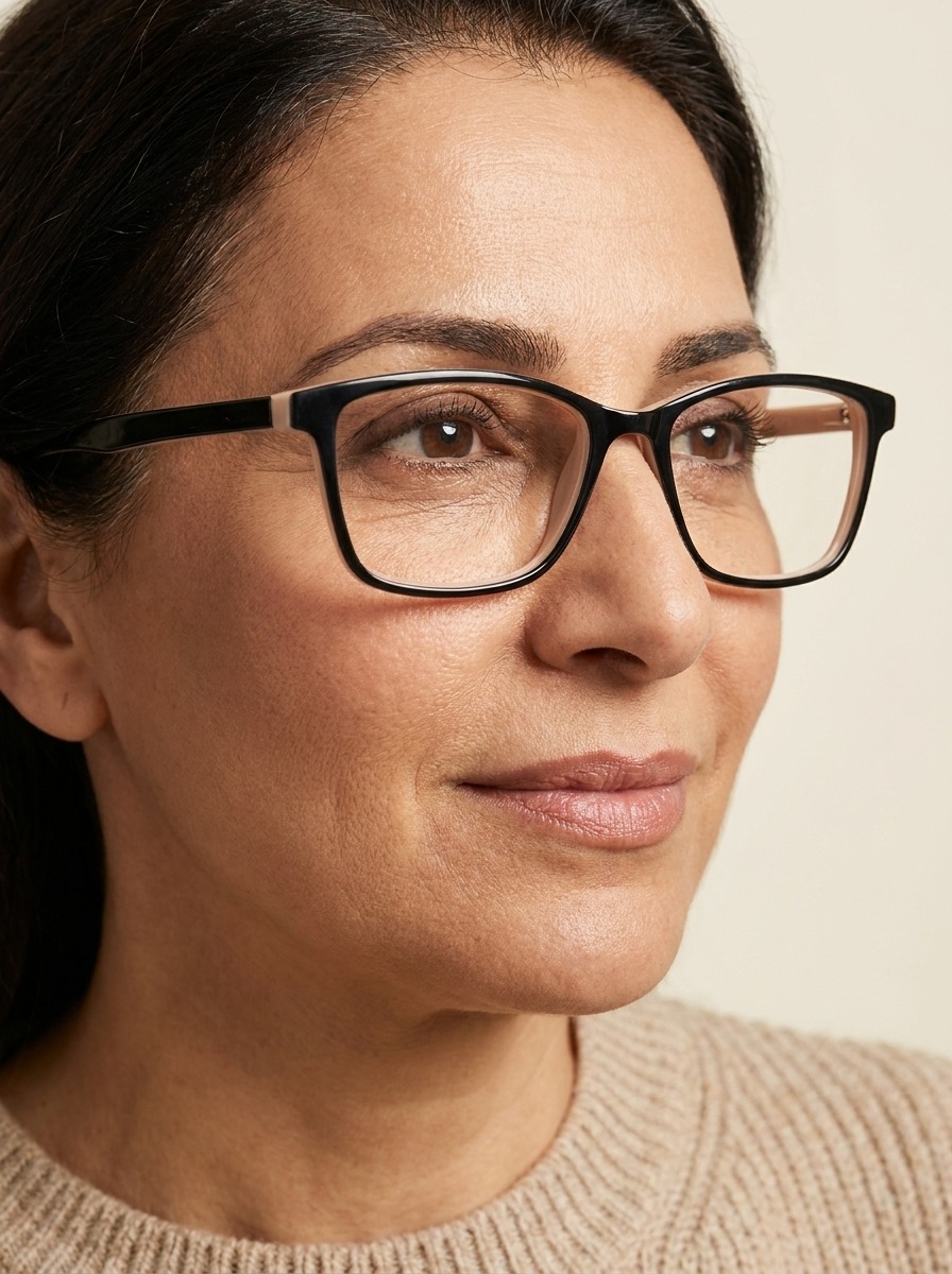 Model wearing Elaina glasses