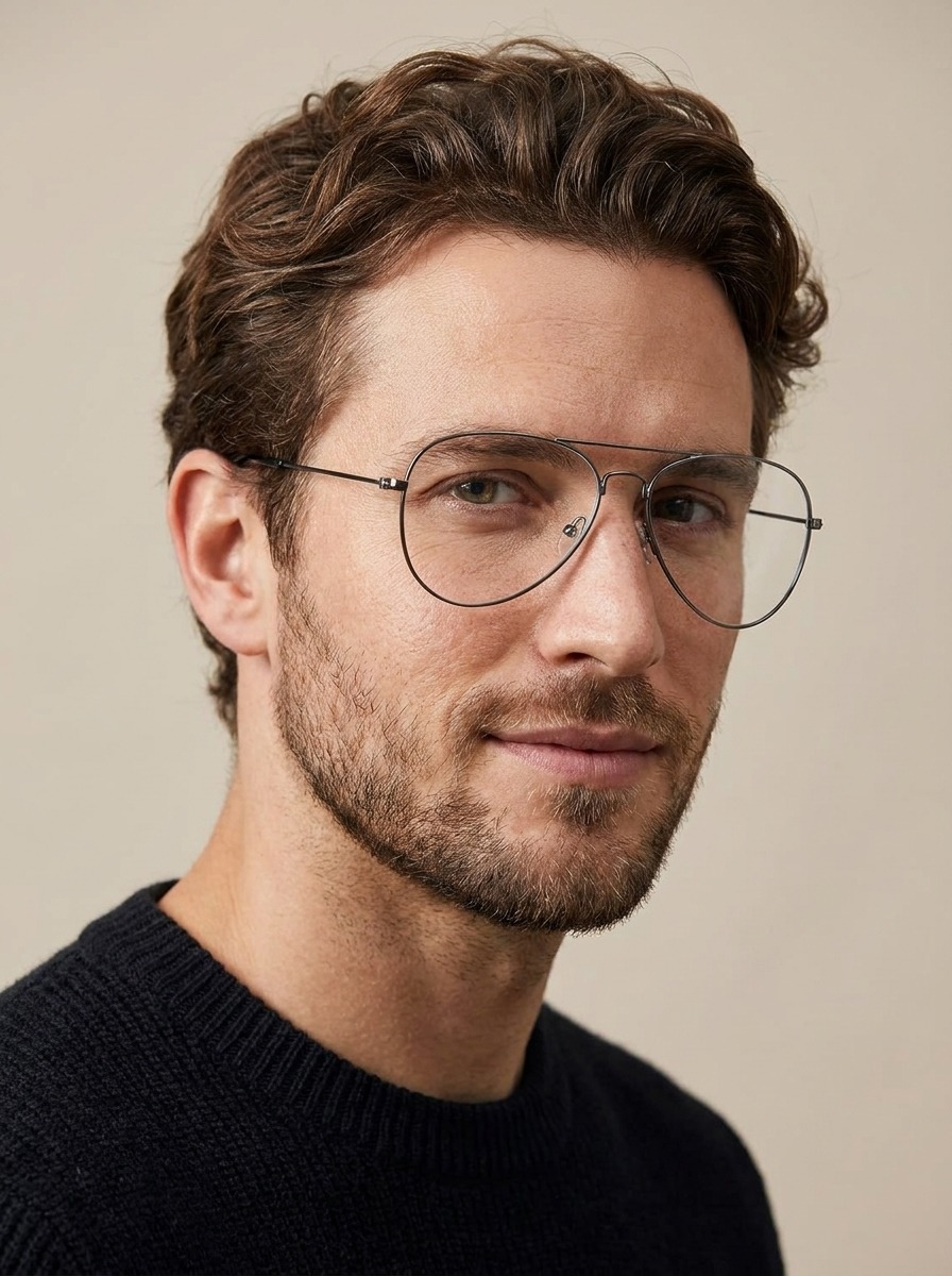 Model wearing Emily glasses