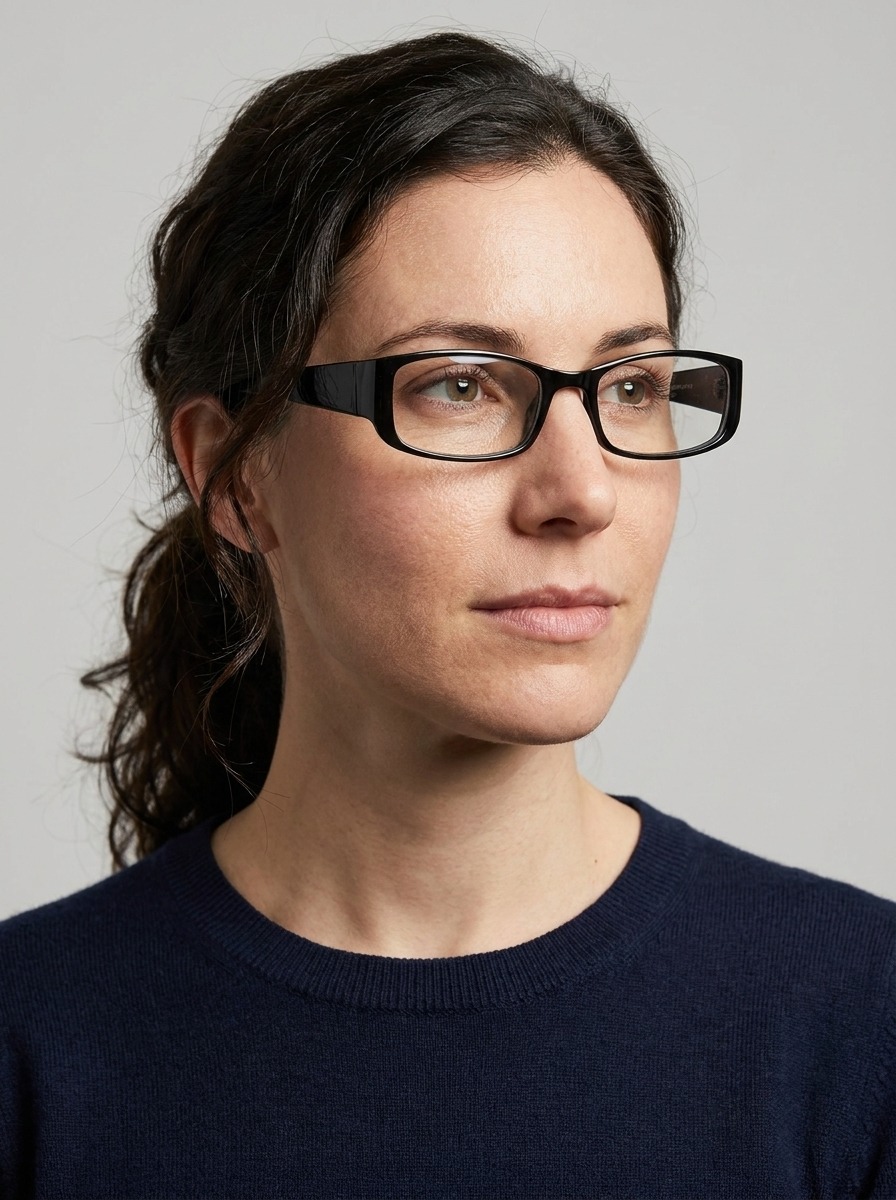 Model wearing Evan glasses