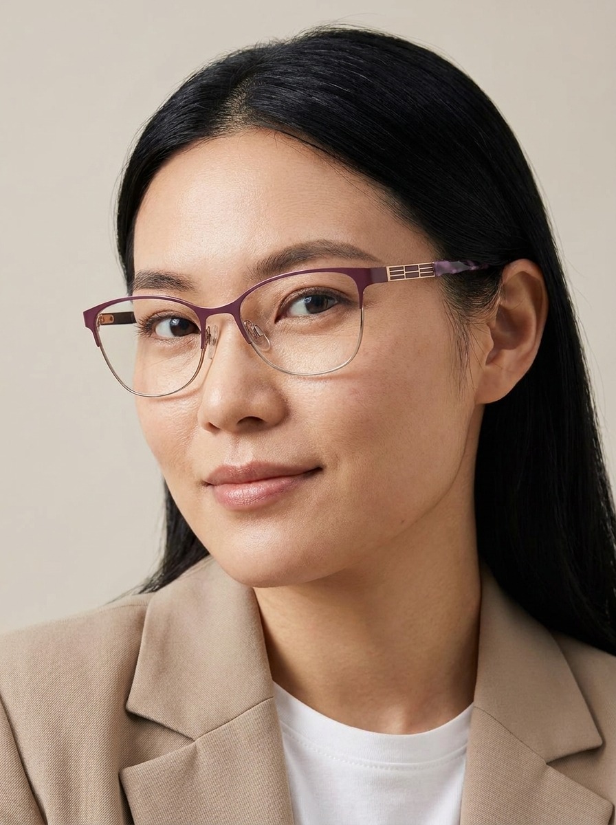 Model wearing Evelyn glasses
