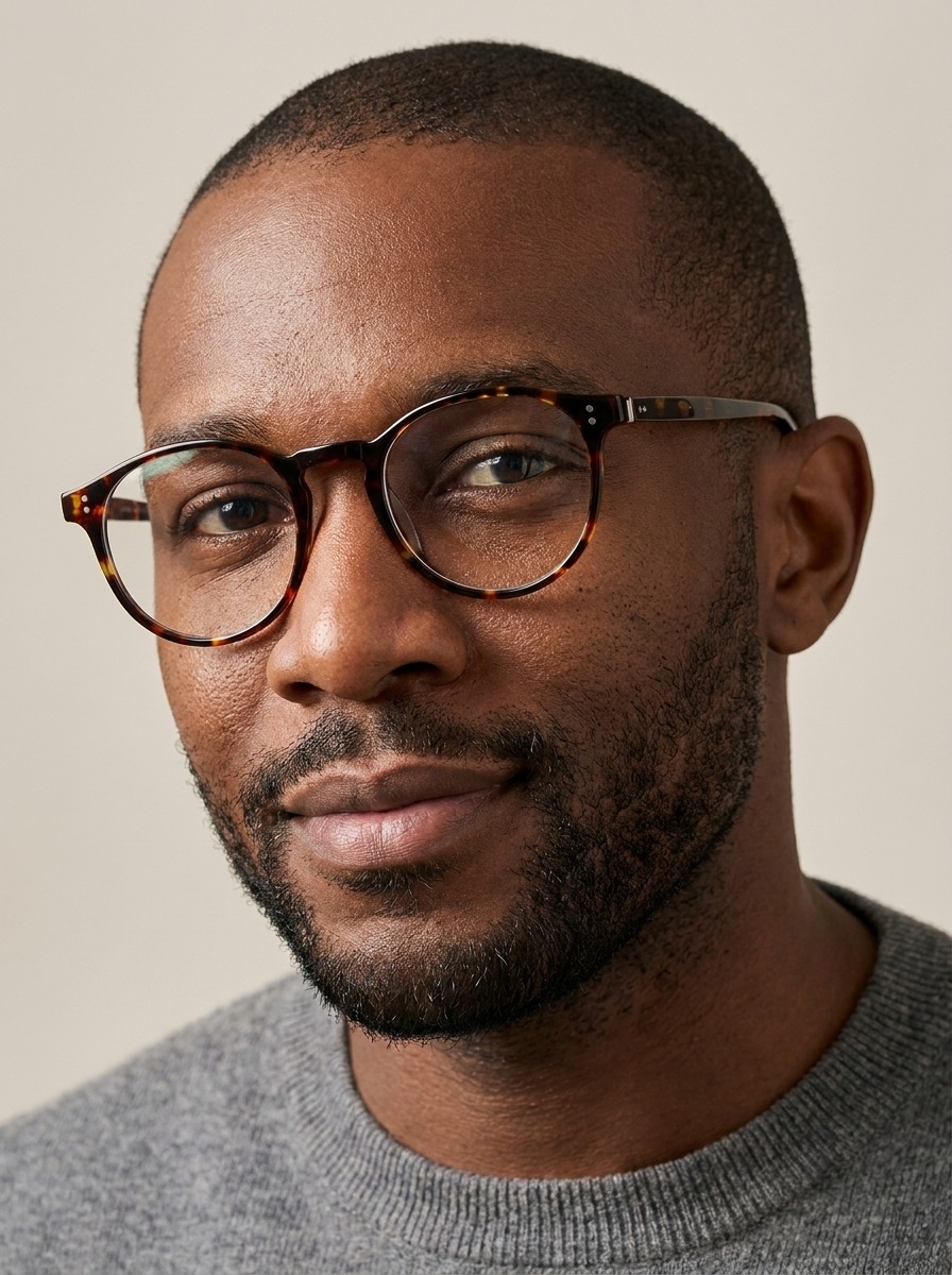 Model wearing Emerson glasses