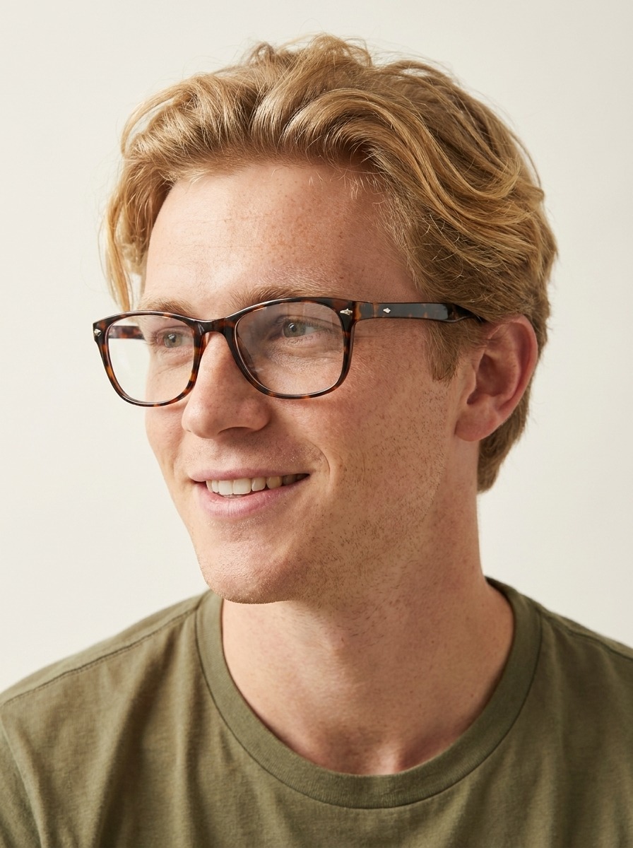 Man wearing Frances glasses
