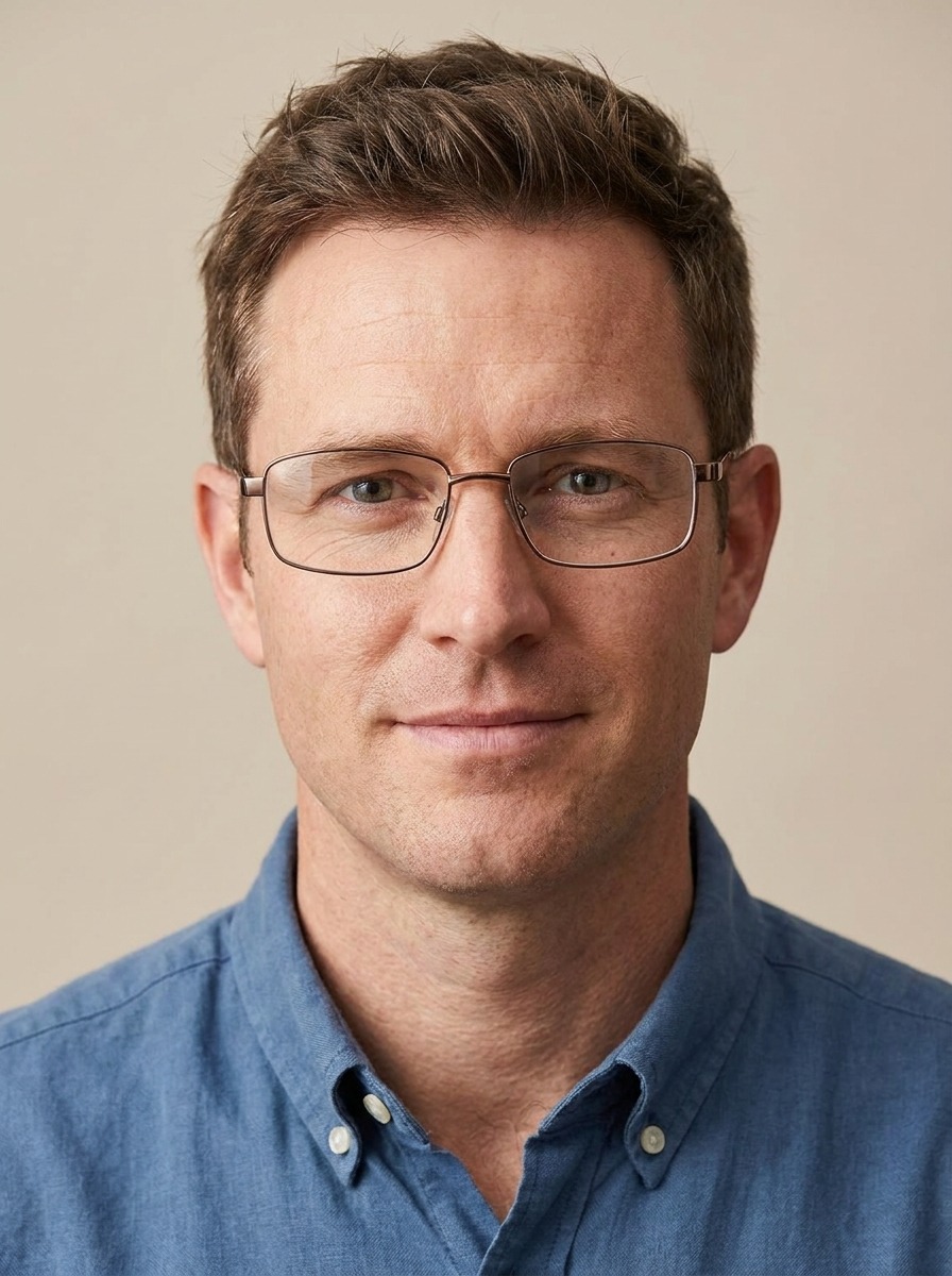Man wearing George glasses