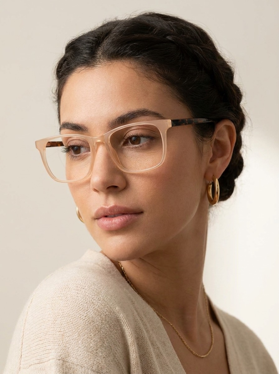 Model wearing Greg glasses