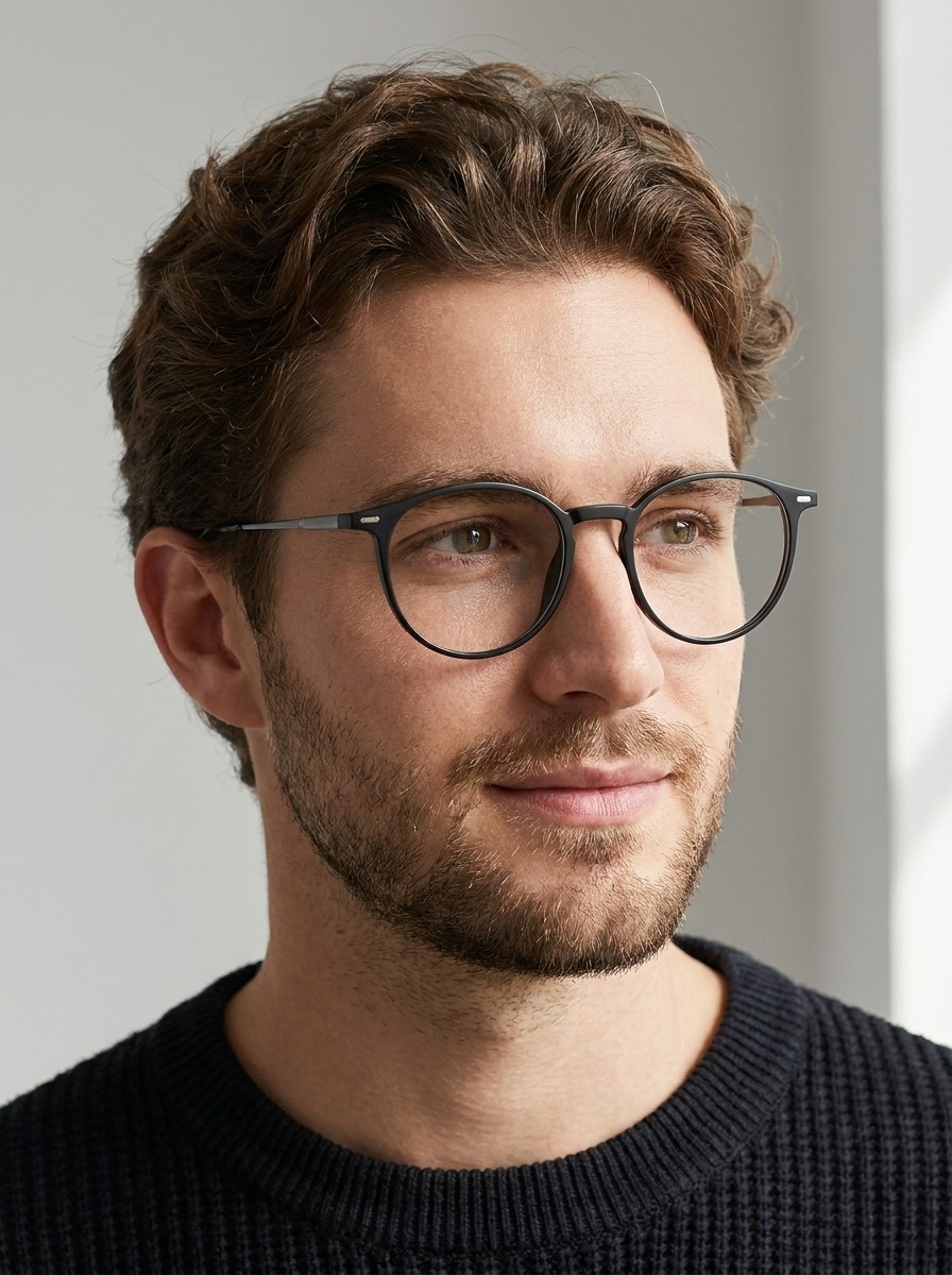 Model wearing Griffin glasses