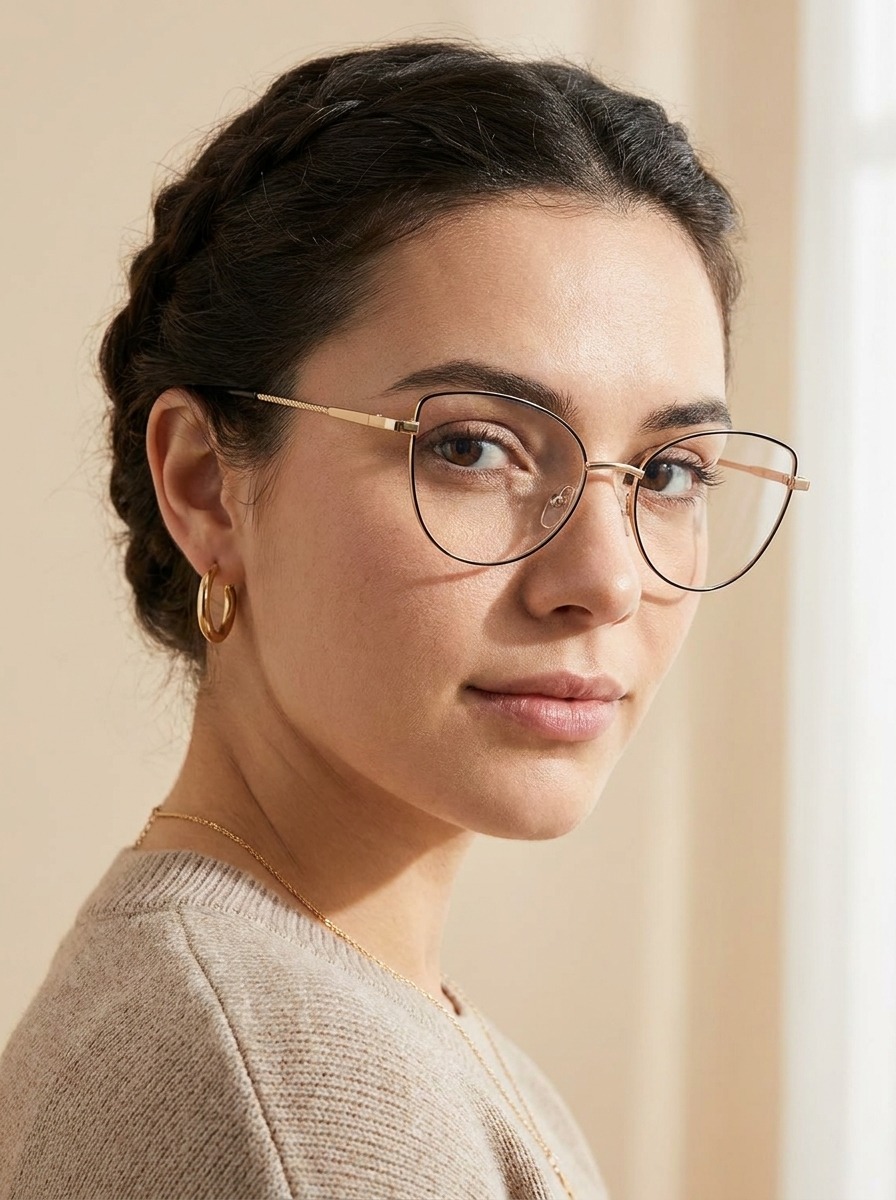 Model wearing Faye glasses