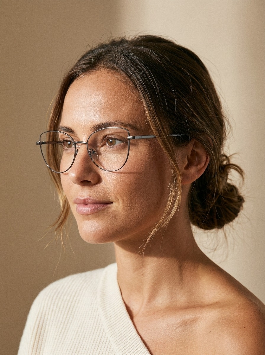 Model wearing Faye glasses