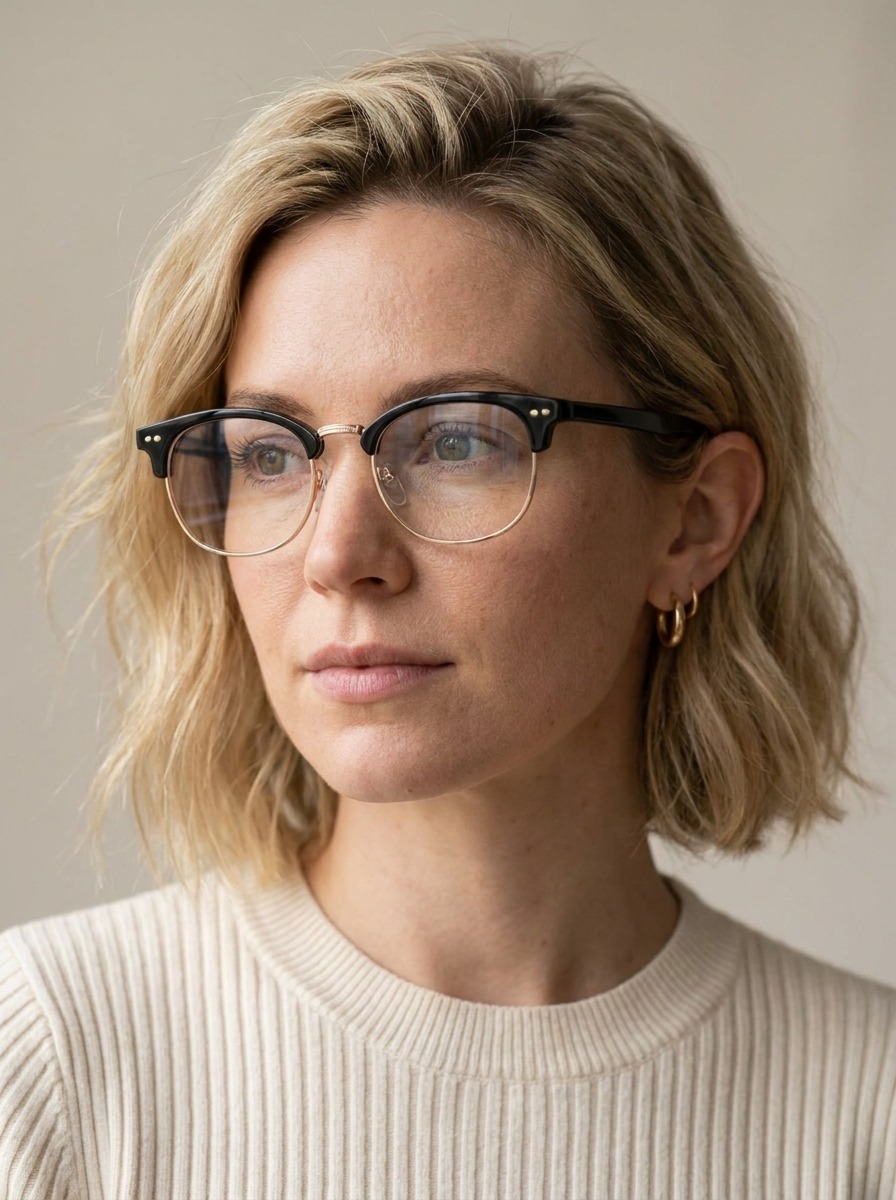 Model wearing Hector glasses