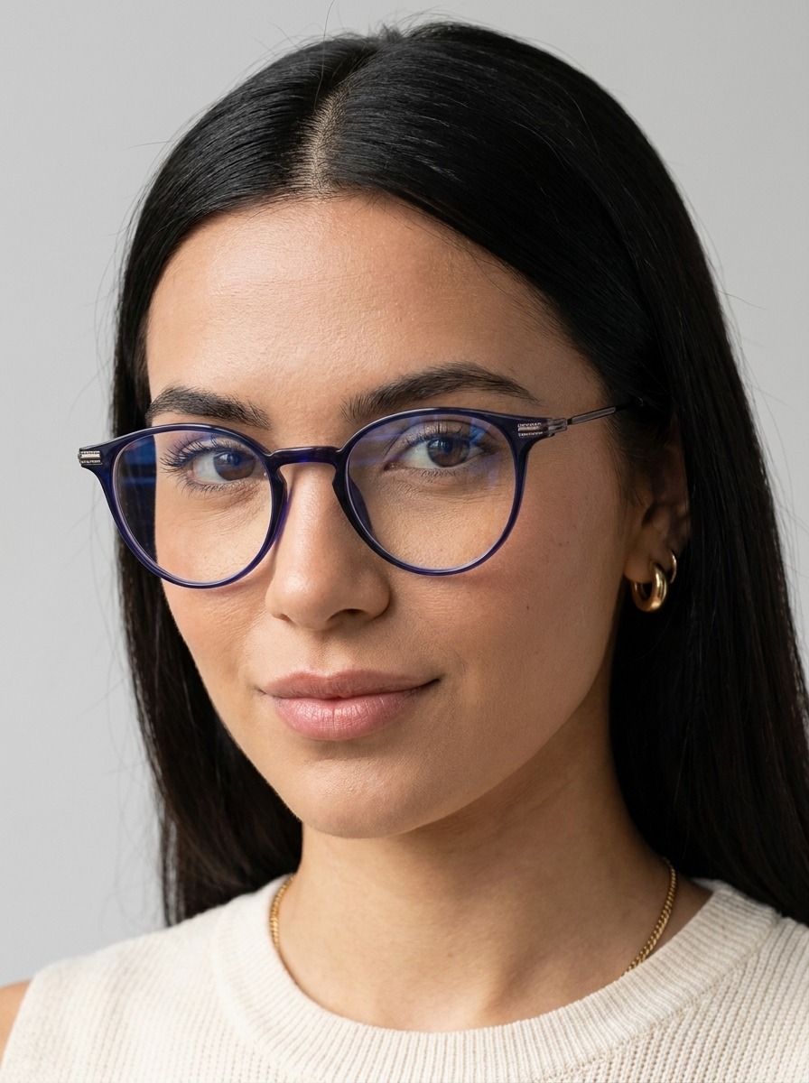 Model wearing Herbie glasses