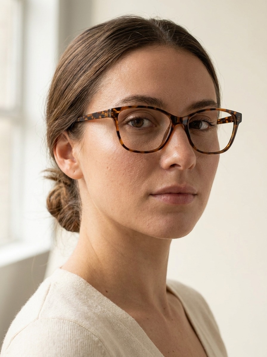 Model wearing Indra glasses
