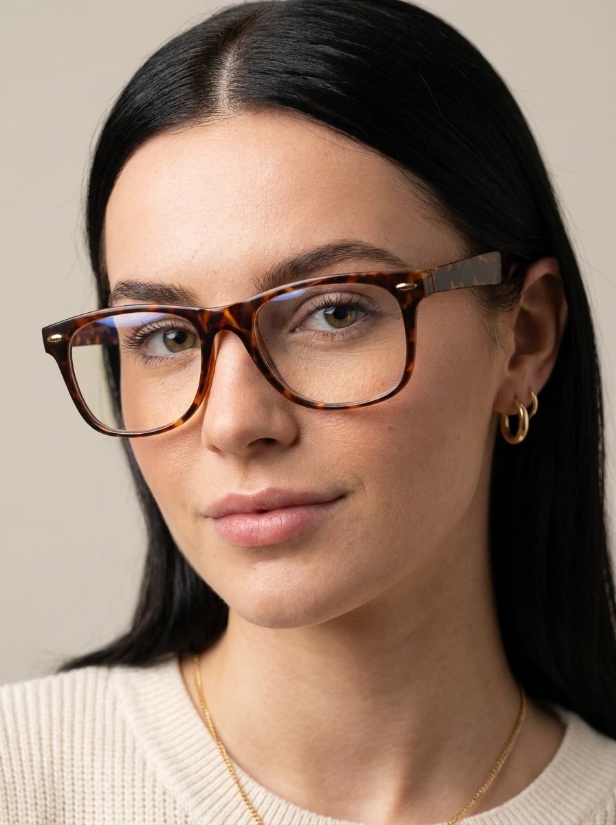 Model wearing Jeff glasses