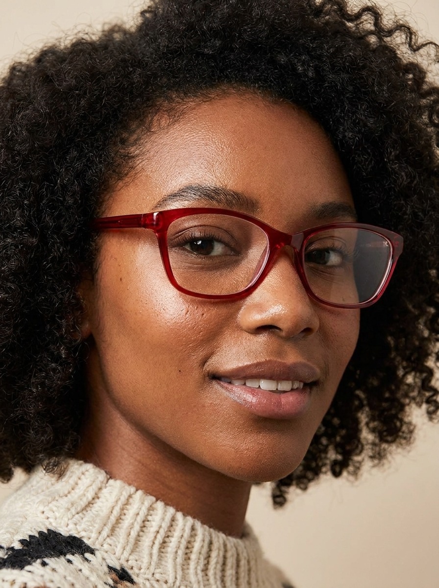Model wearing Julia glasses