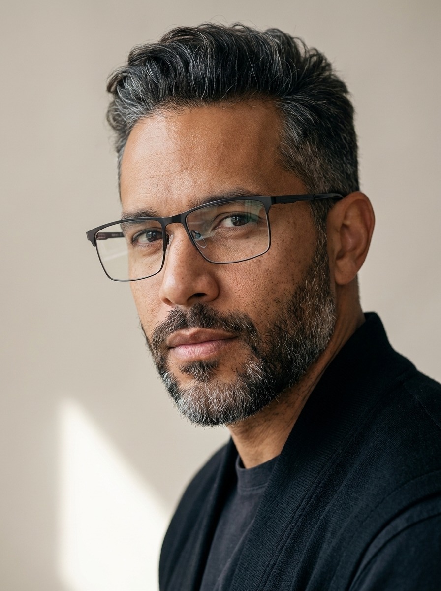 Model wearing Keith glasses