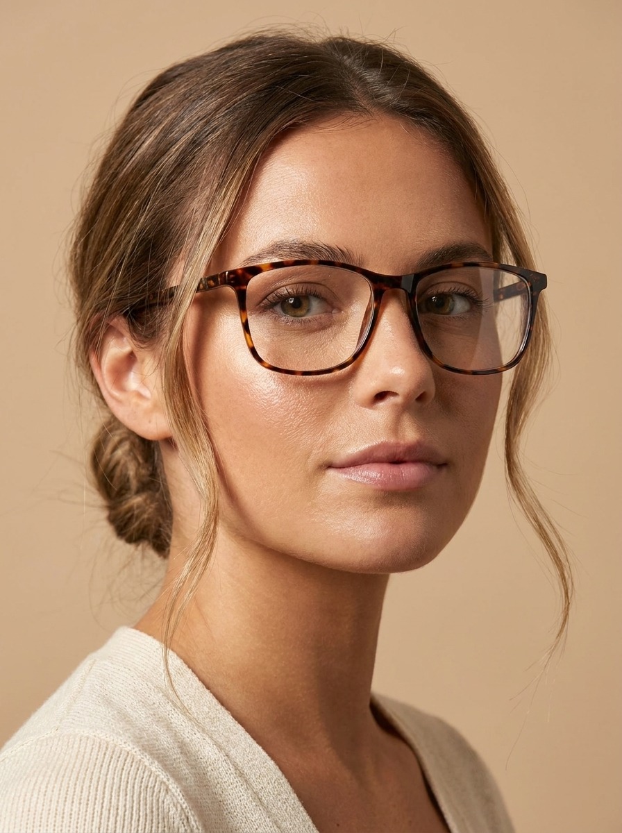 Woman wearing Kennedy glasses