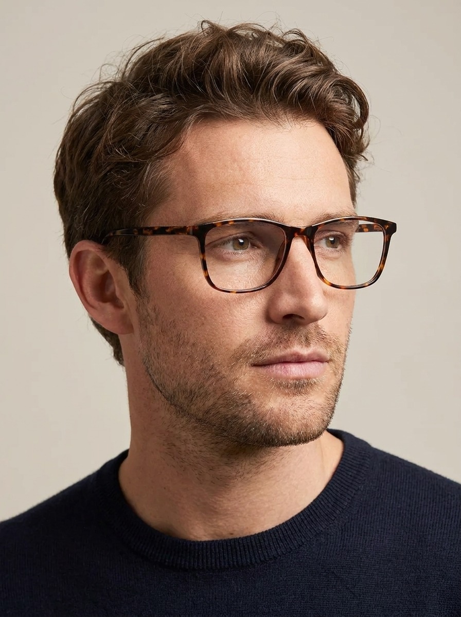 Man wearing Kennedy glasses