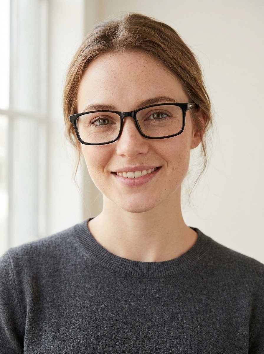 Model wearing Kris glasses