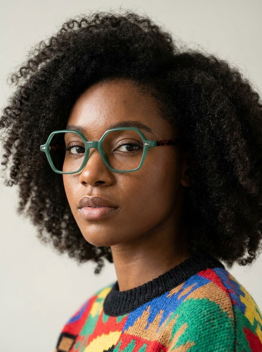 Model wearing Mabel glasses