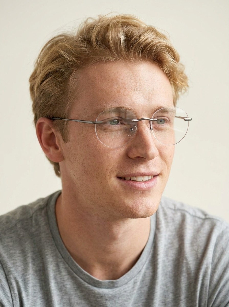 Model wearing Marcel glasses
