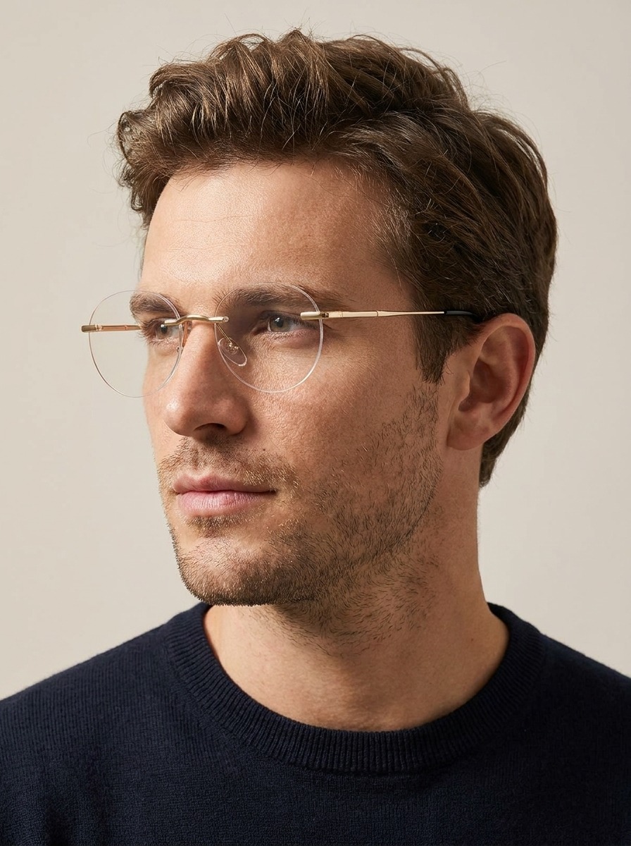 Model wearing Marcel glasses
