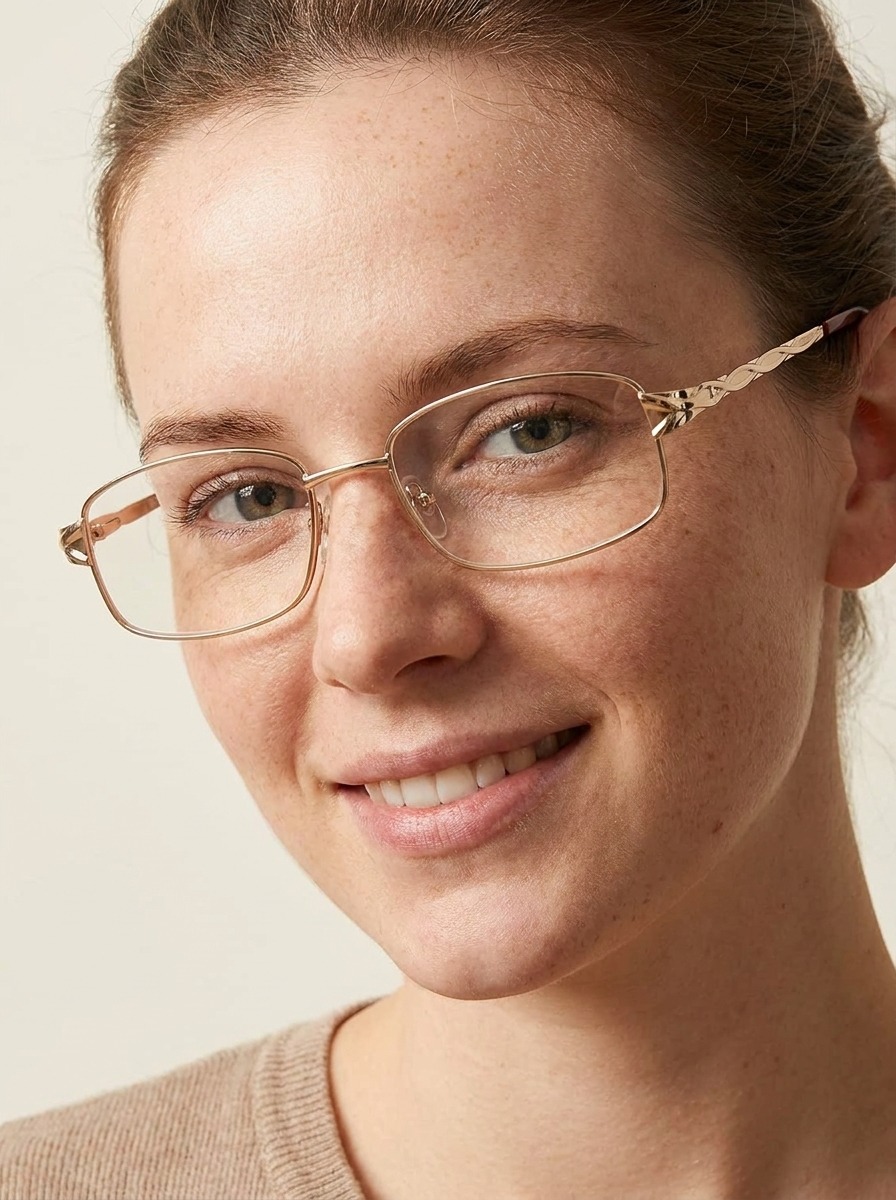 Model wearing Marilyn glasses