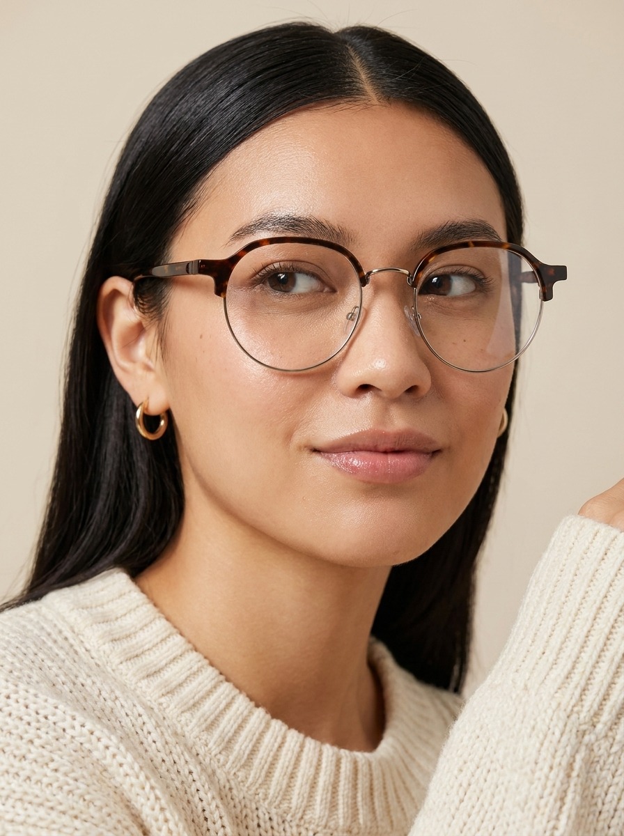 Model wearing Millard glasses