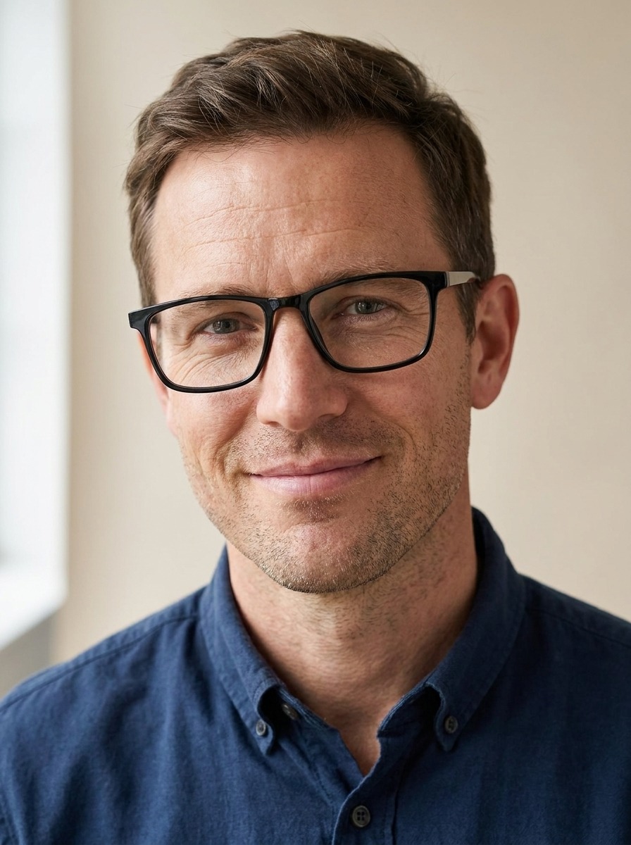 Man wearing Nadia glasses
