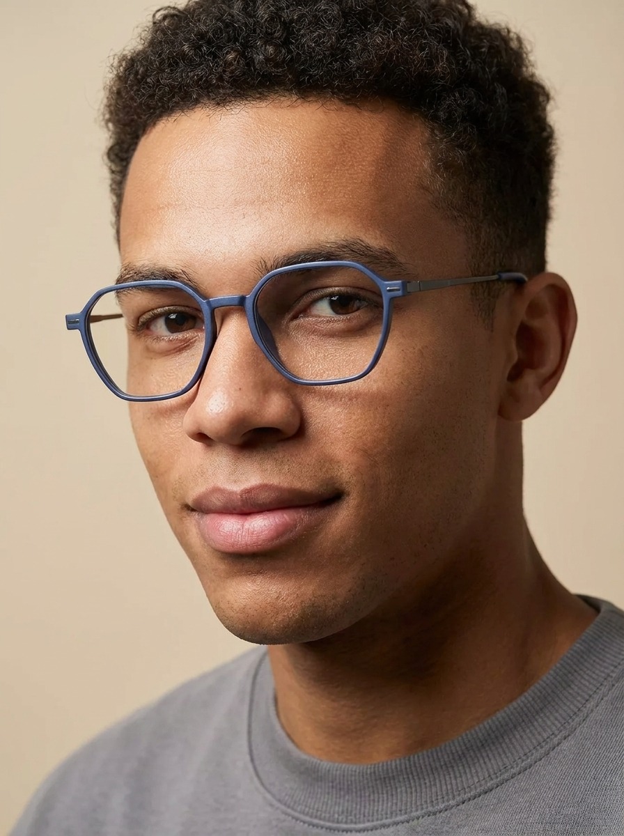 Model wearing Nelson glasses