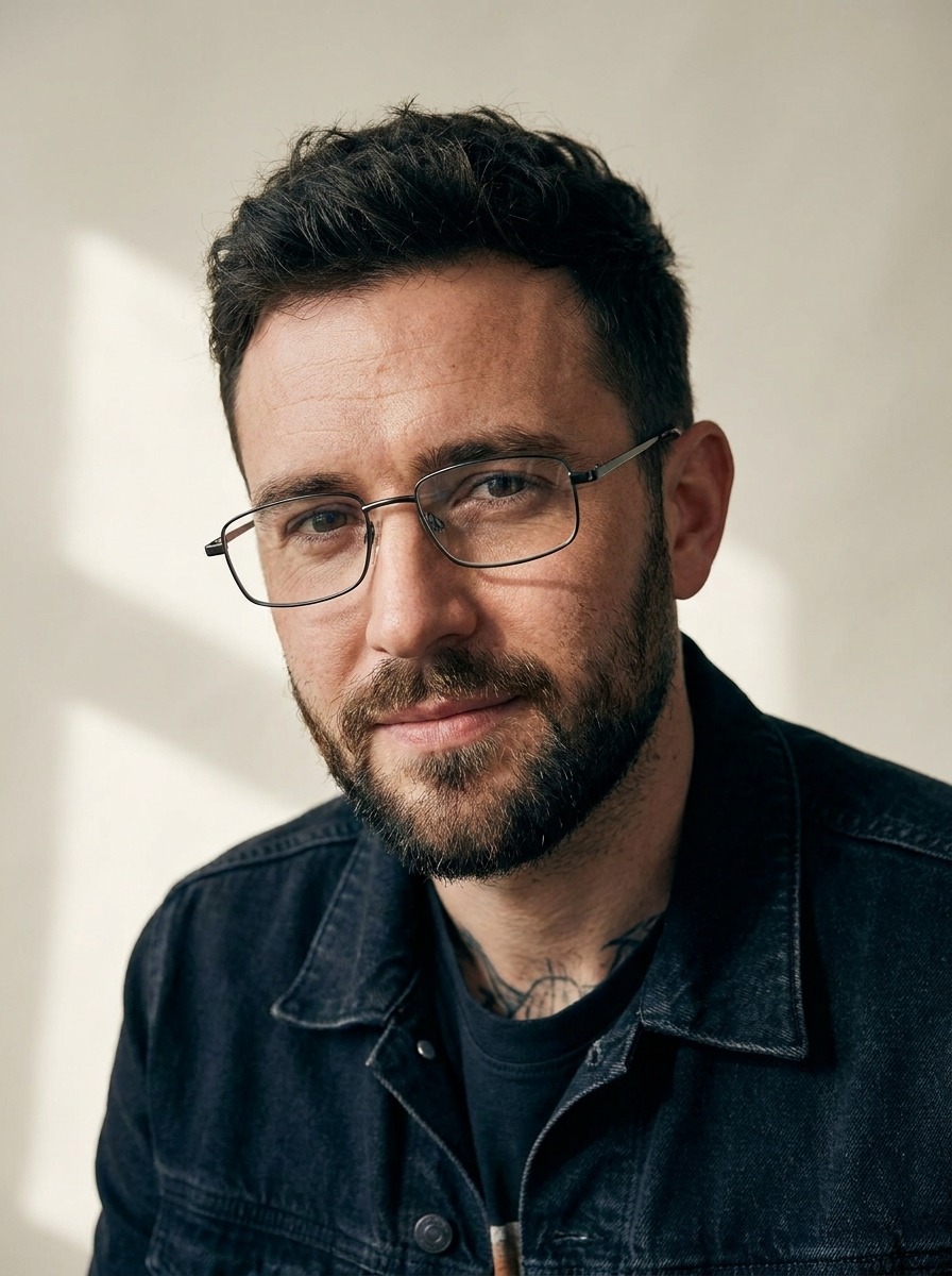 Man wearing Nigel glasses