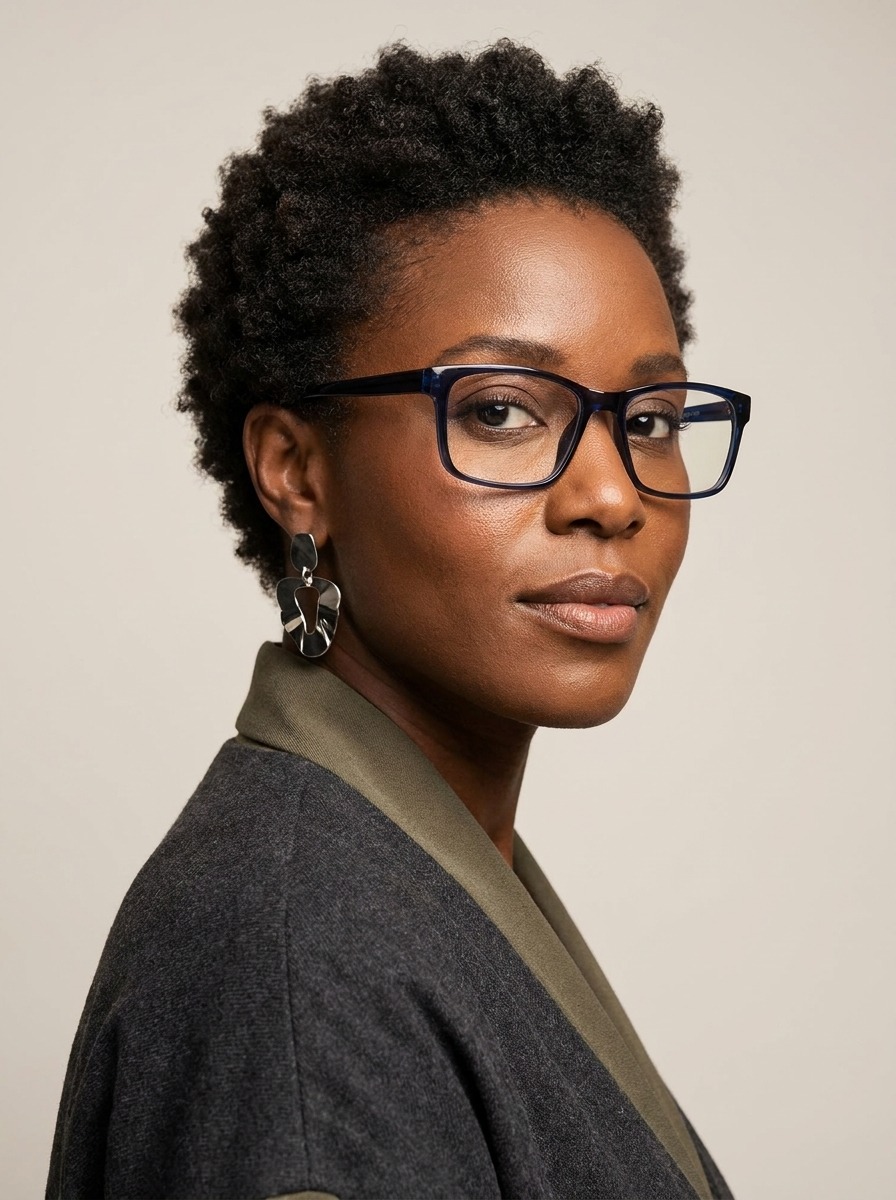 Woman wearing Norman glasses
