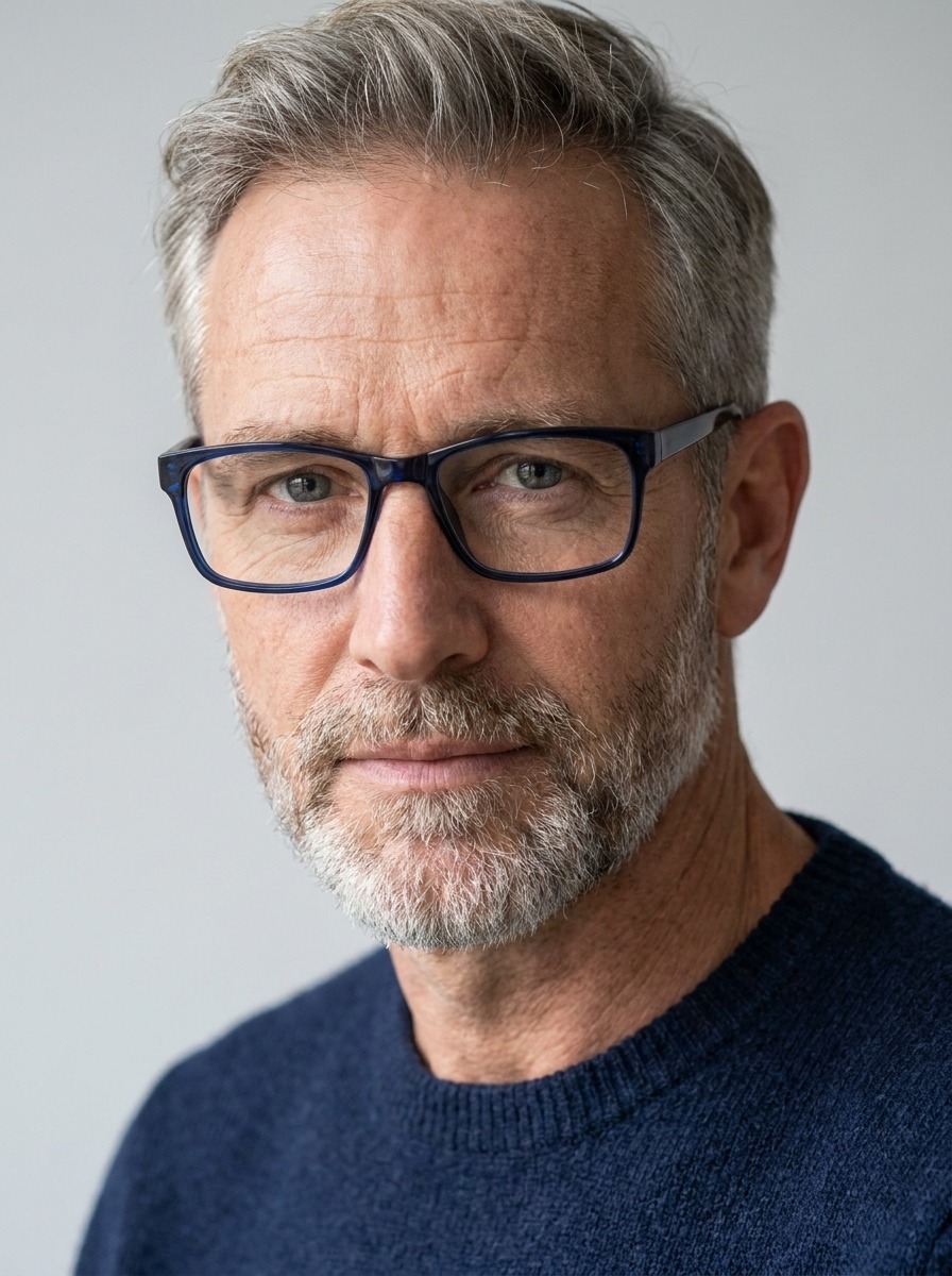 Man wearing Norman glasses