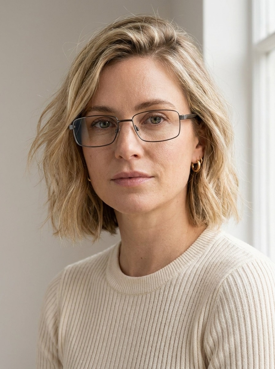 Model wearing Oak glasses