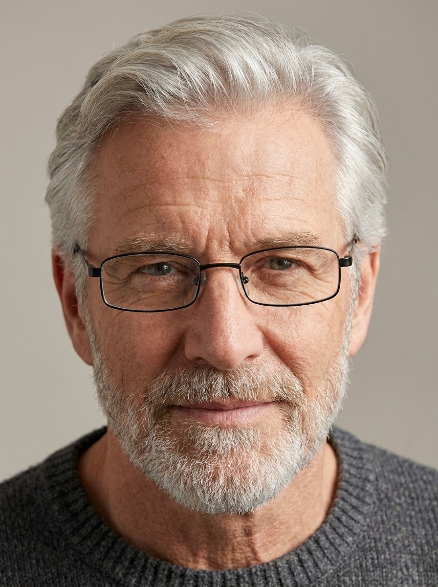 Man wearing Oakleigh glasses