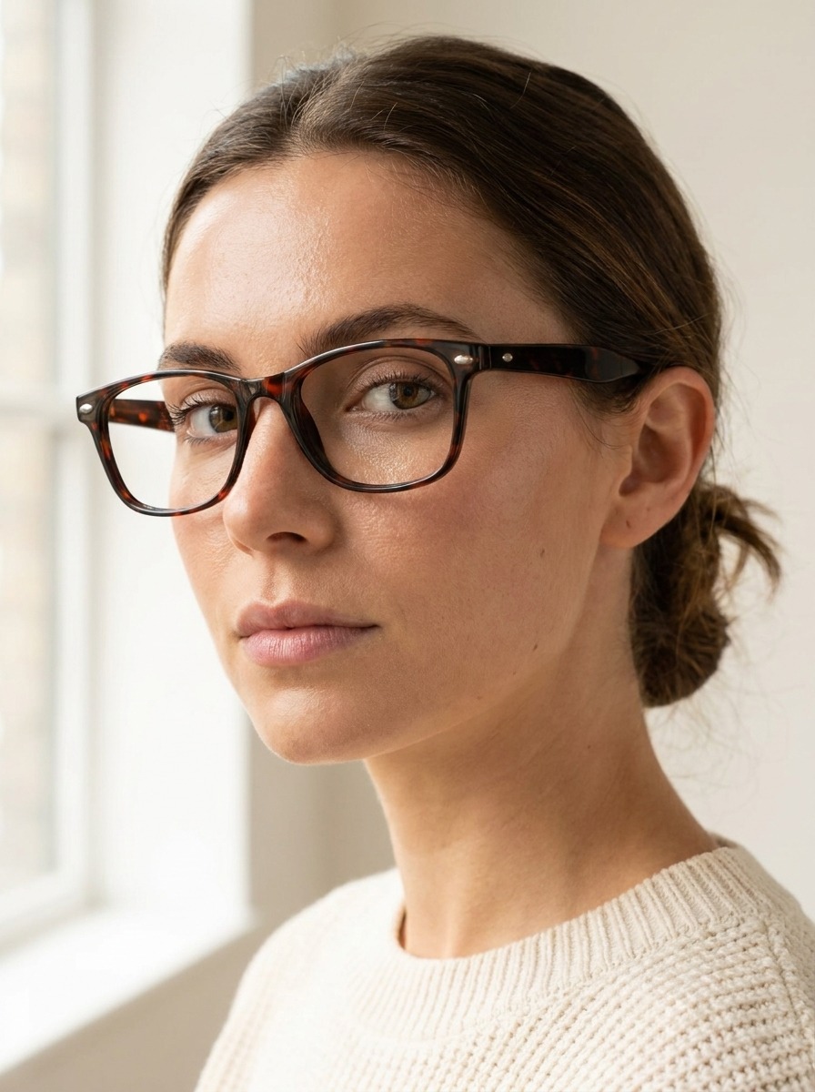 Model wearing Onyx glasses