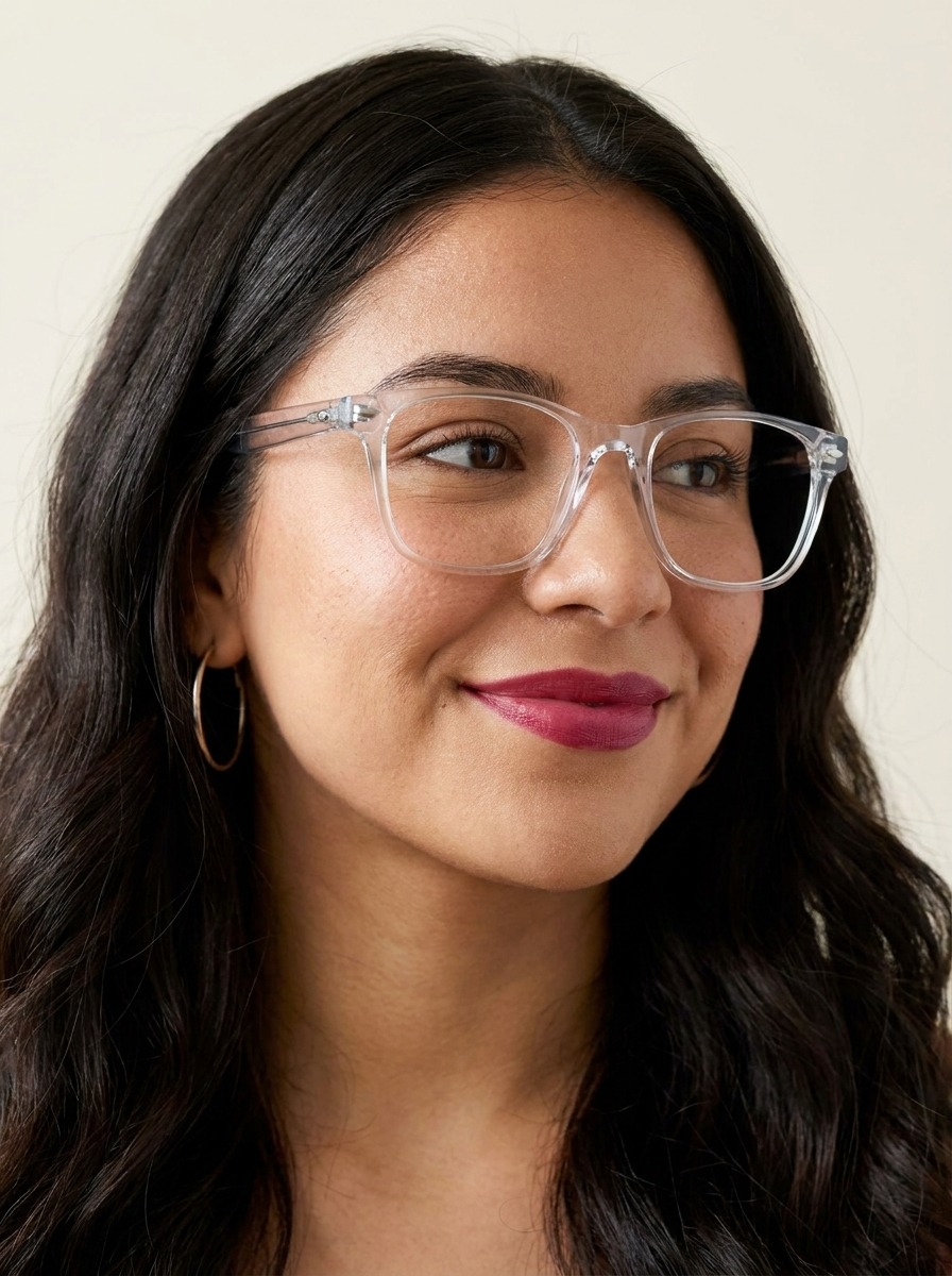 Model wearing Onyx glasses