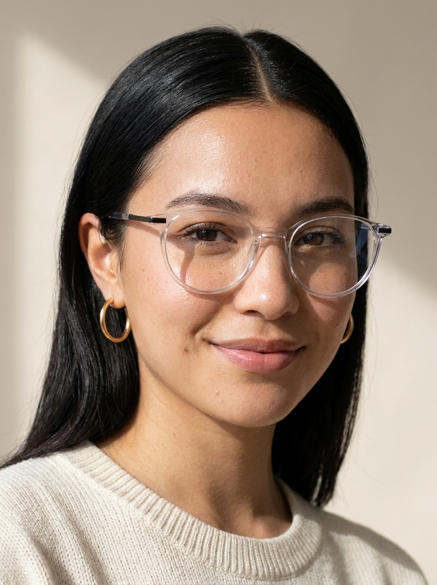 Model wearing Ophelia glasses