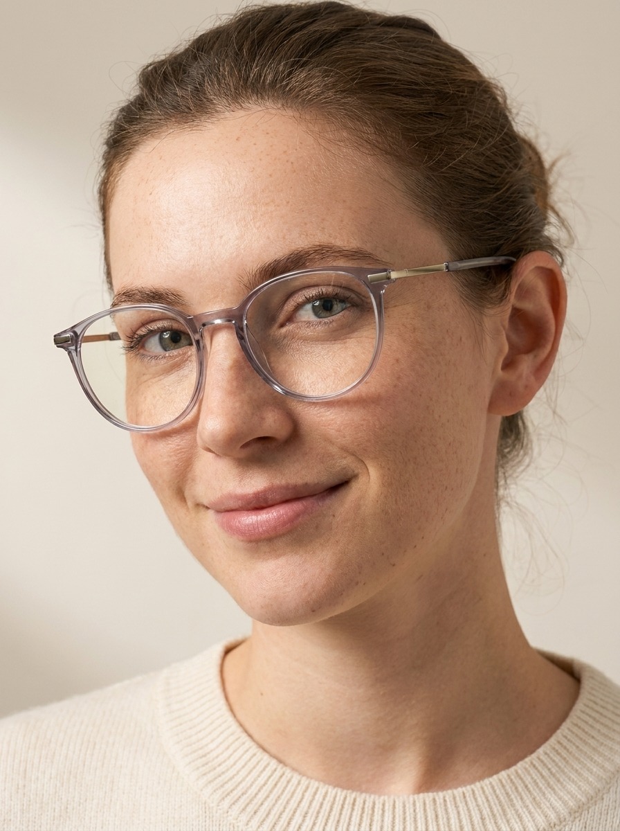Model wearing Ophelia glasses