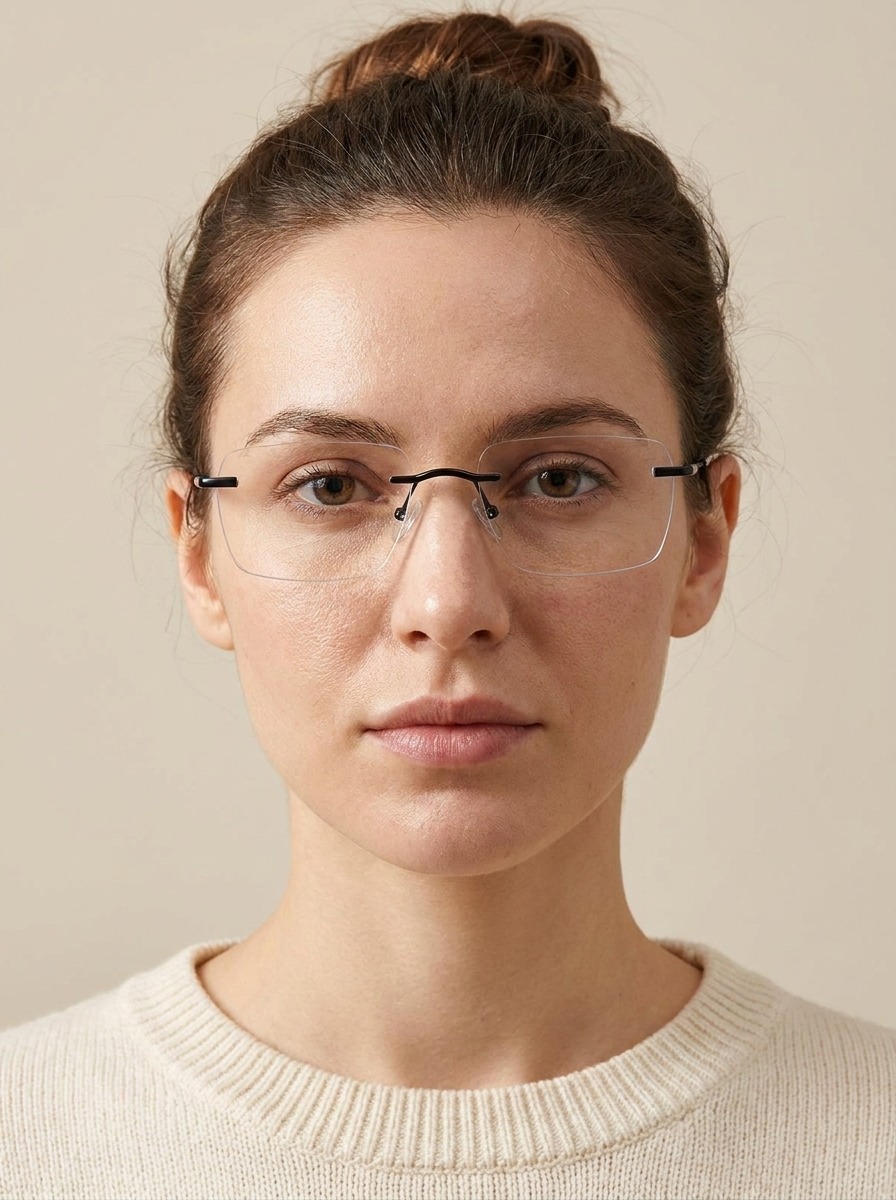 Model wearing Reuben glasses