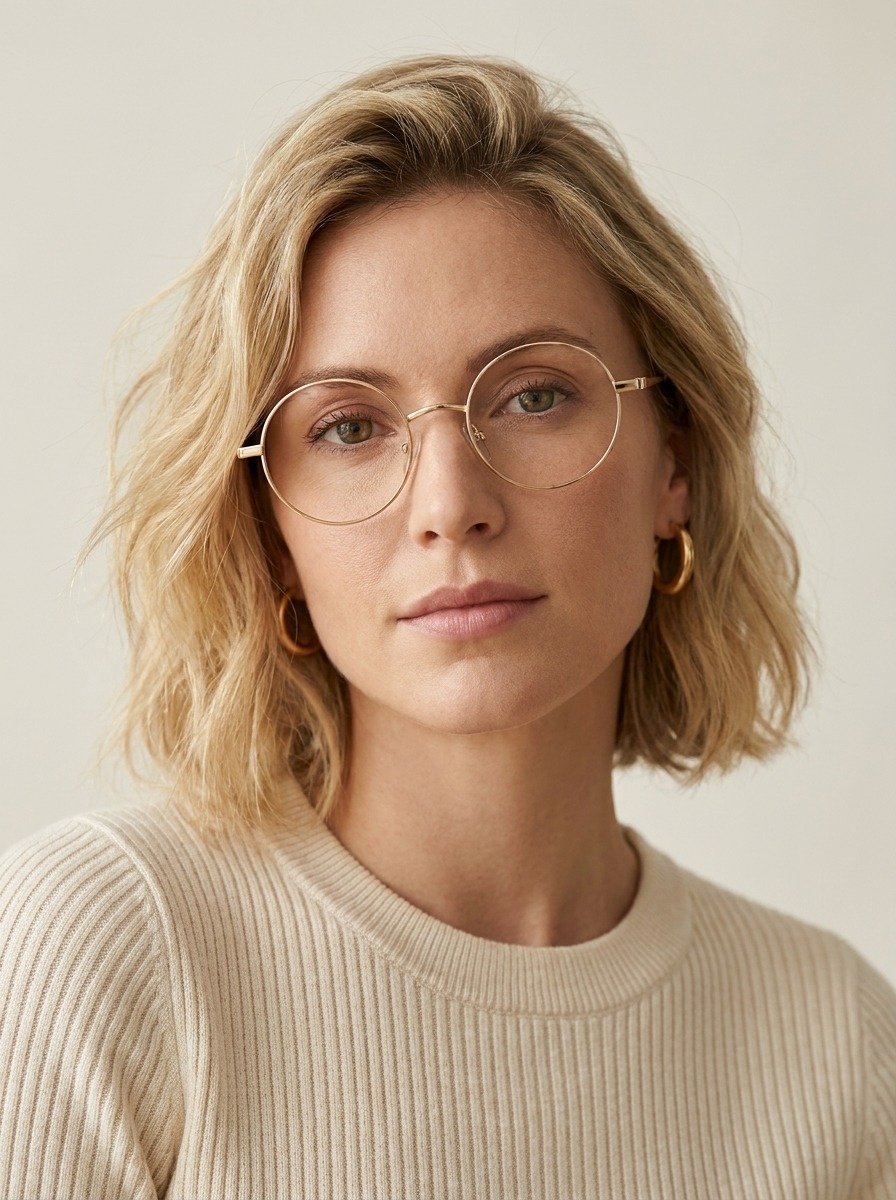 Model wearing Selma  glasses