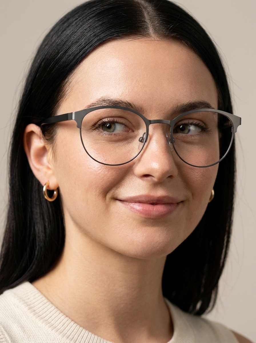 Model wearing Serren glasses