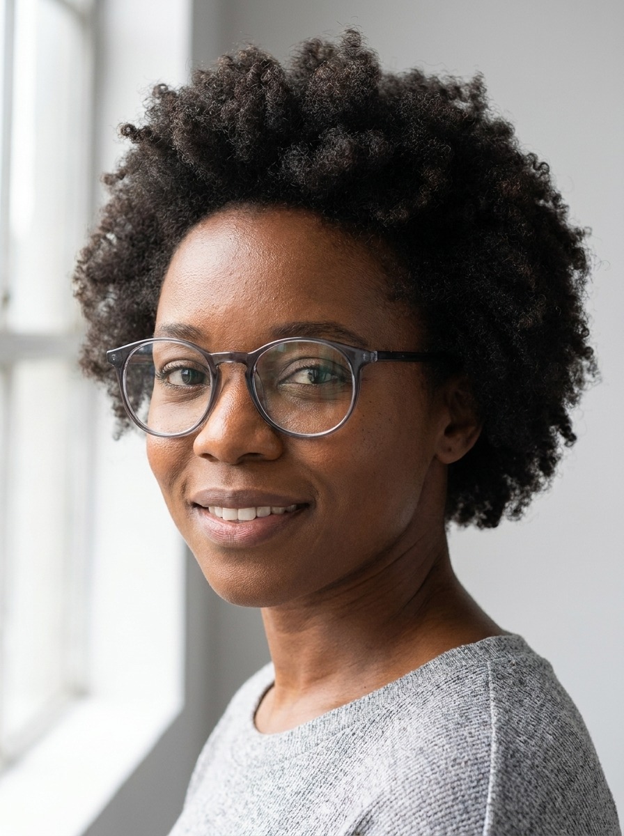 Woman wearing Sid glasses